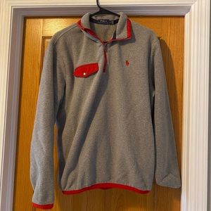 Polo by Ralph Lauren Grey & Red Quarter-Zip Jacket